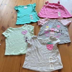 Size 12 months new 5 tees